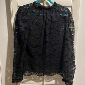 Women’s black lace top with built in cami underneath